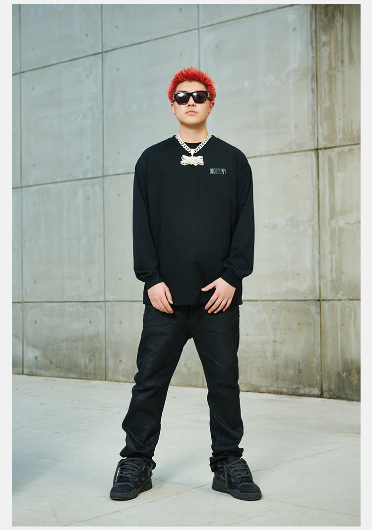 DICETINY metal logo long Sleeve Tee