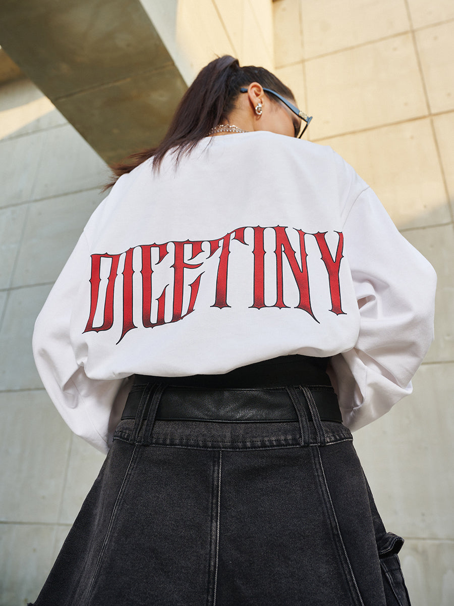 DICETINY metal logo long Sleeve Tee