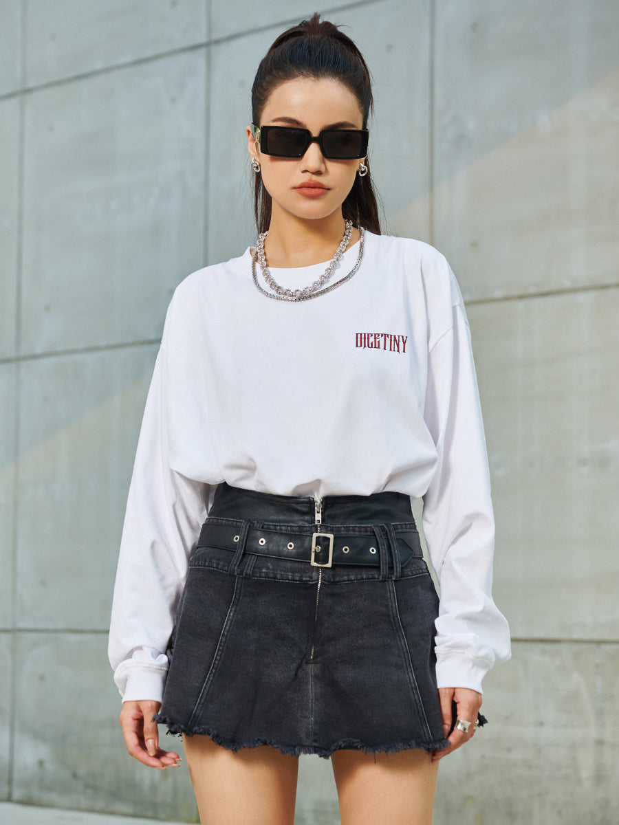 DICETINY metal logo long Sleeve Tee