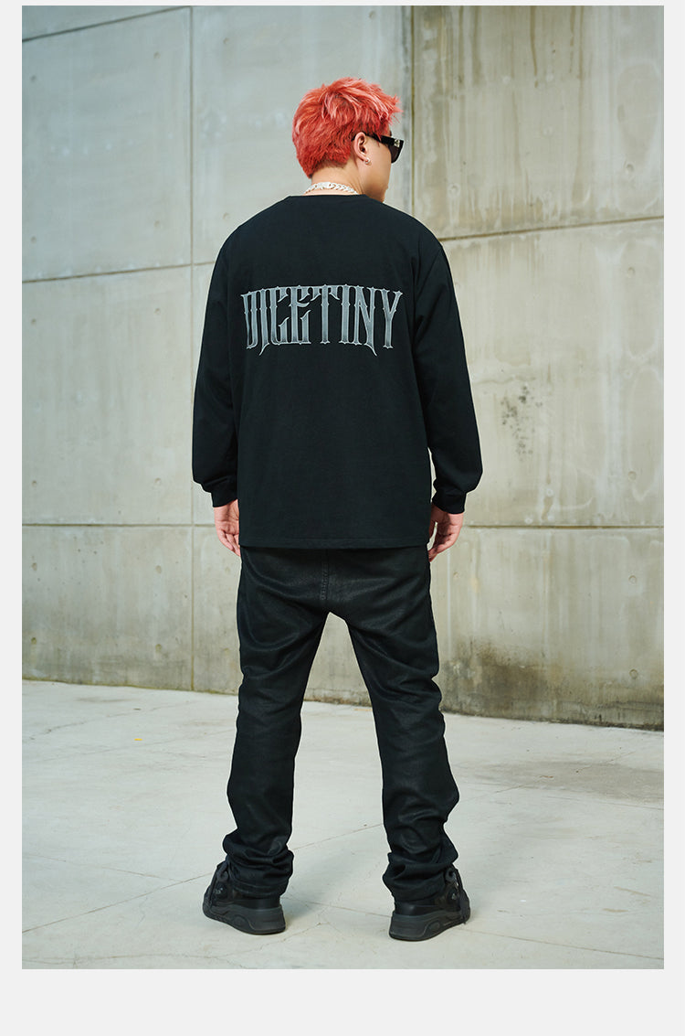 DICETINY metal logo long Sleeve Tee