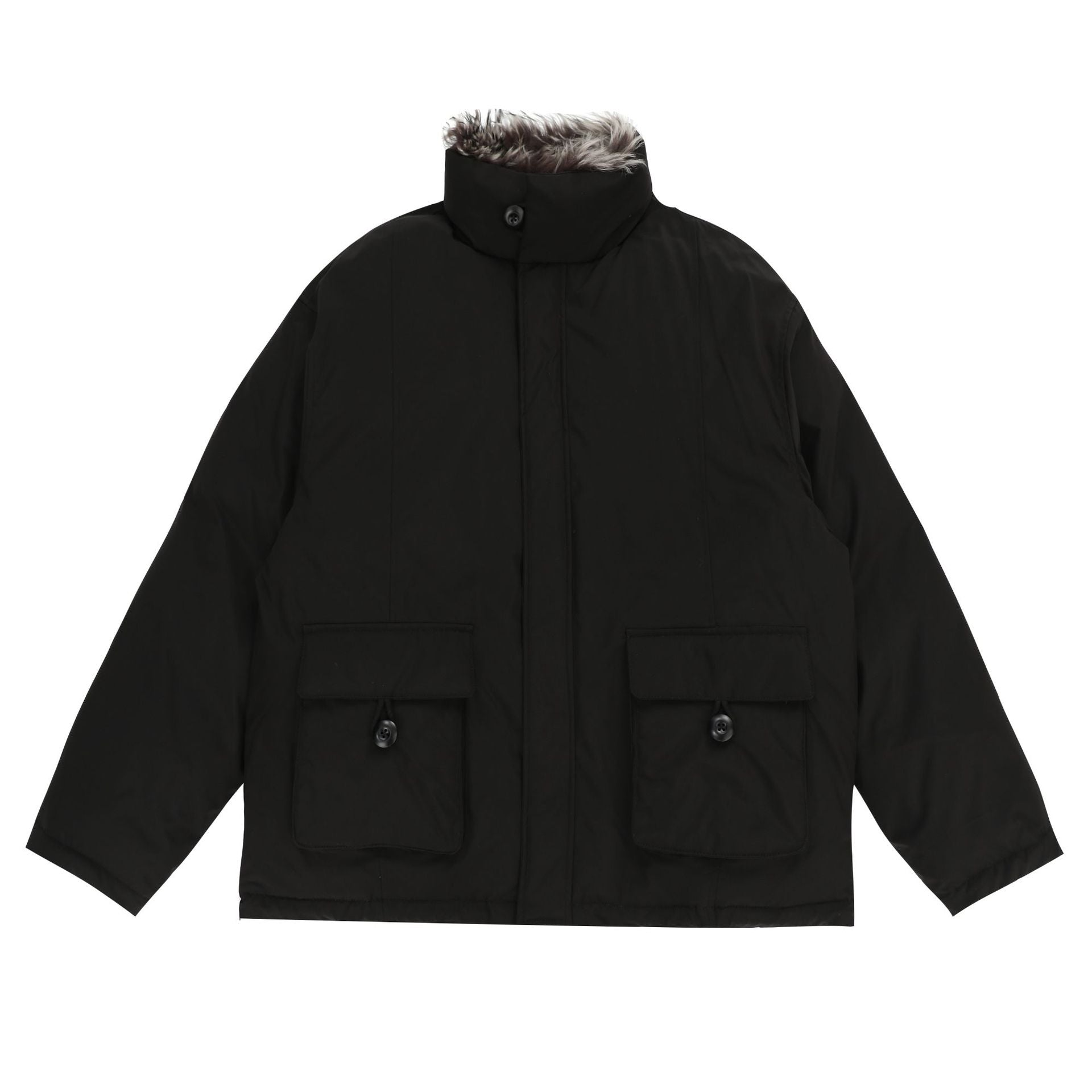 CY American retro fur collar thickened cleanfit cotton Jacket