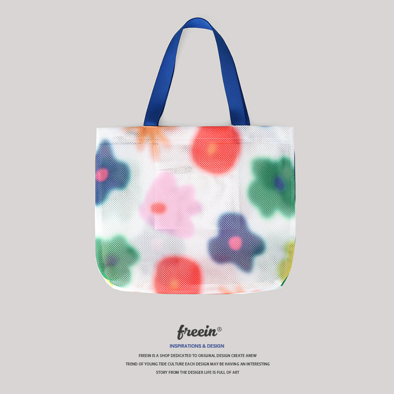 FREEIN Original Dopamine Flower Mesh Tote Bag