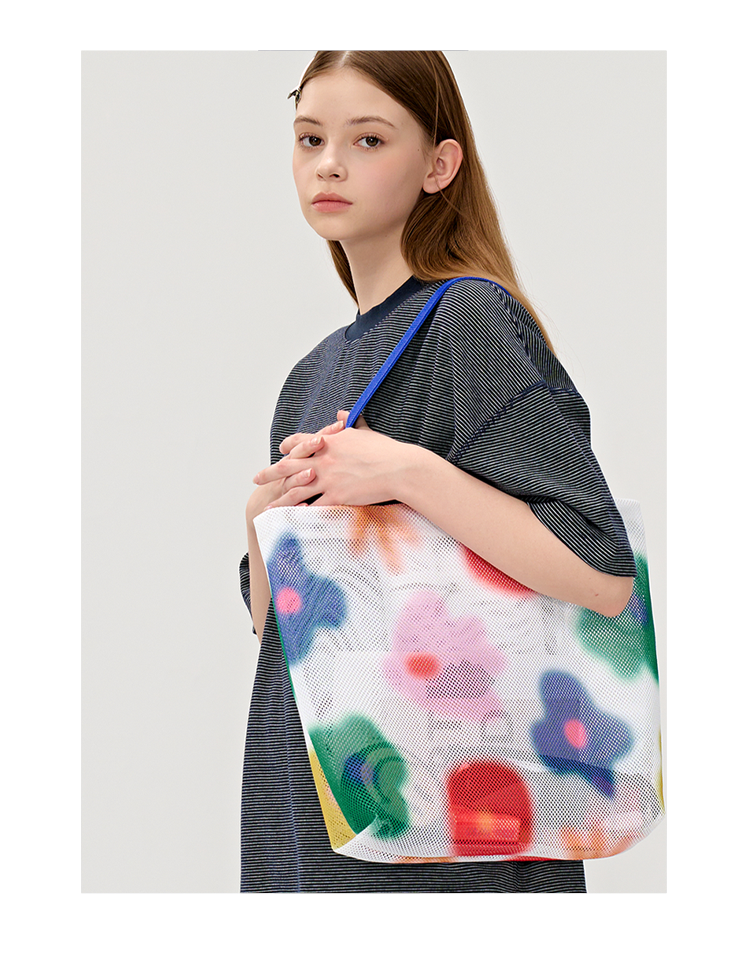 FREEIN Original Dopamine Flower Mesh Tote Bag