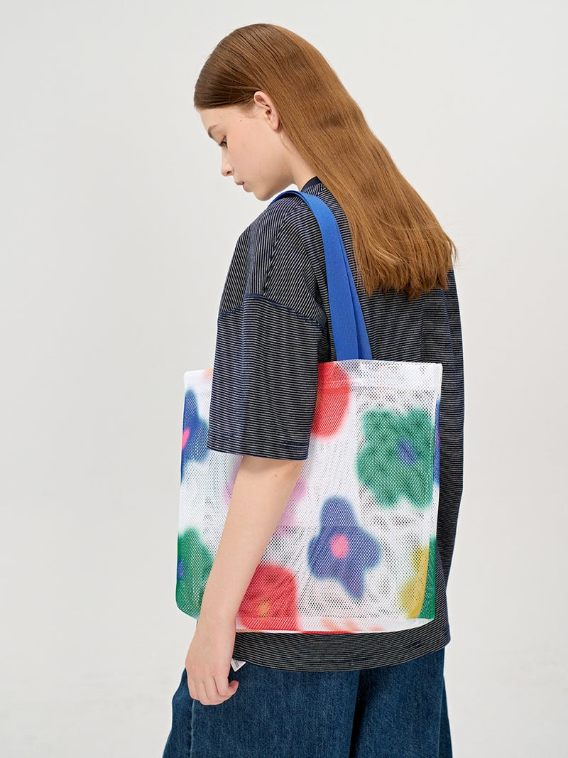 FREEIN Original Dopamine Flower Mesh Tote Bag