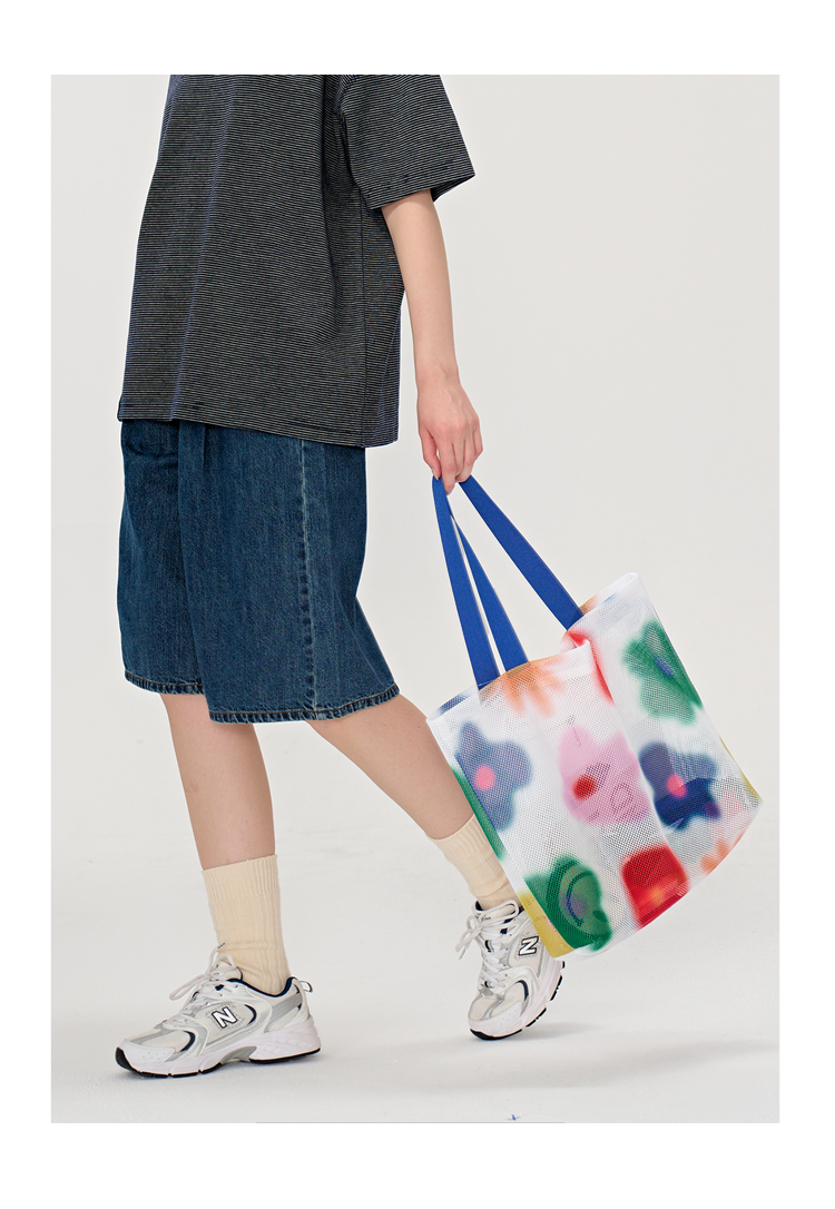 FREEIN Original Dopamine Flower Mesh Tote Bag
