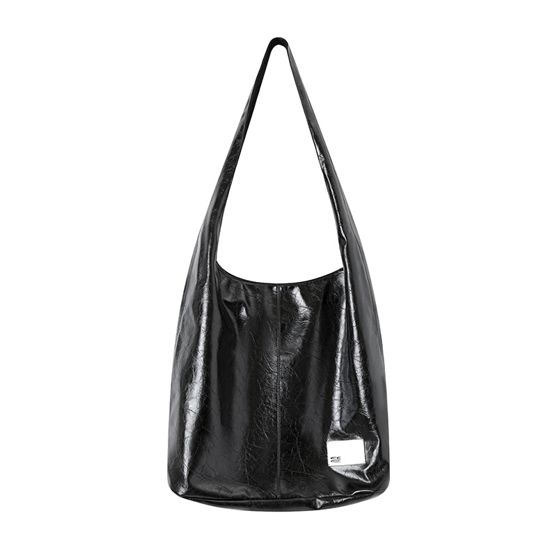 CryingCenter Crack Glossy Oil Wax Crossbody Bag