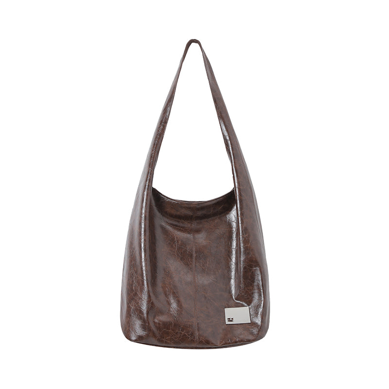 CryingCenter Crack Glossy Oil Wax Crossbody Bag