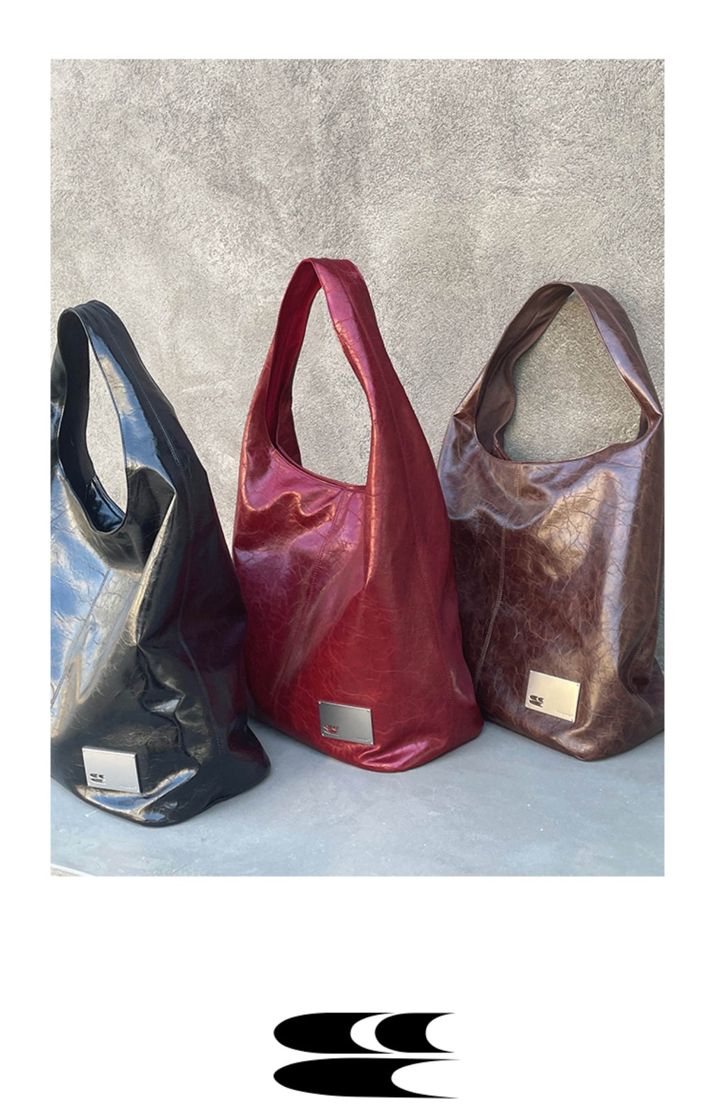 CryingCenter Crack Glossy Oil Wax Crossbody Bag