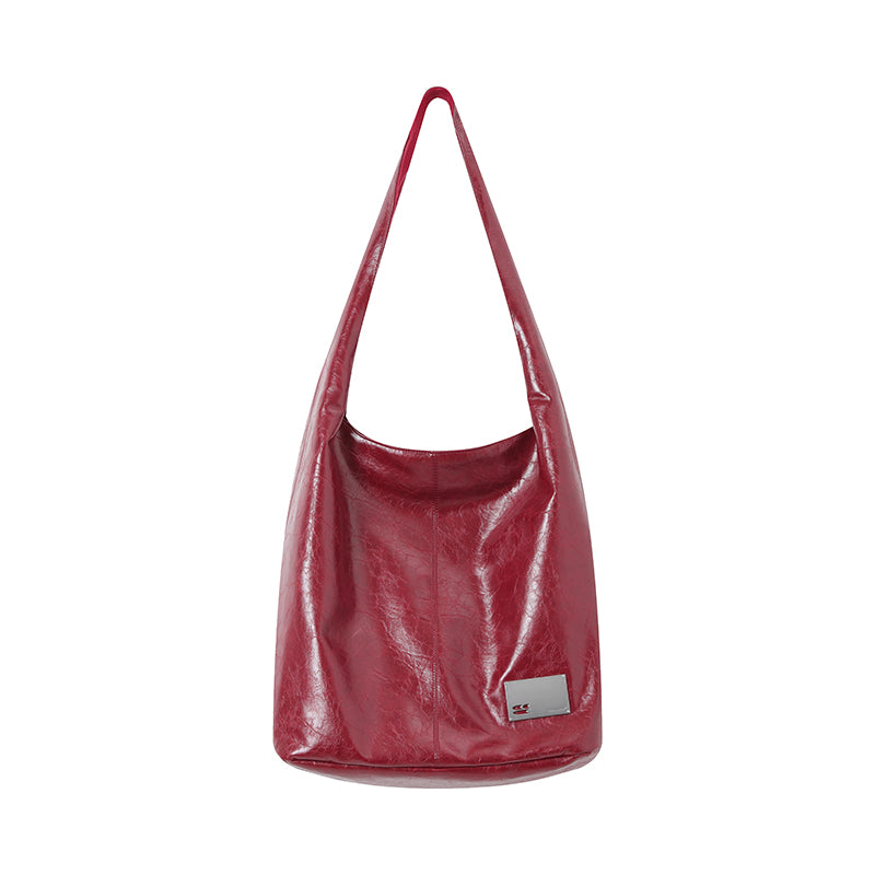 CryingCenter Crack Glossy Oil Wax Crossbody Bag