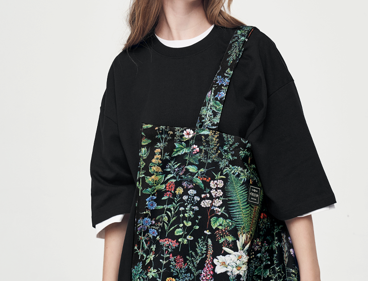 FREEIN flower print canvas bag