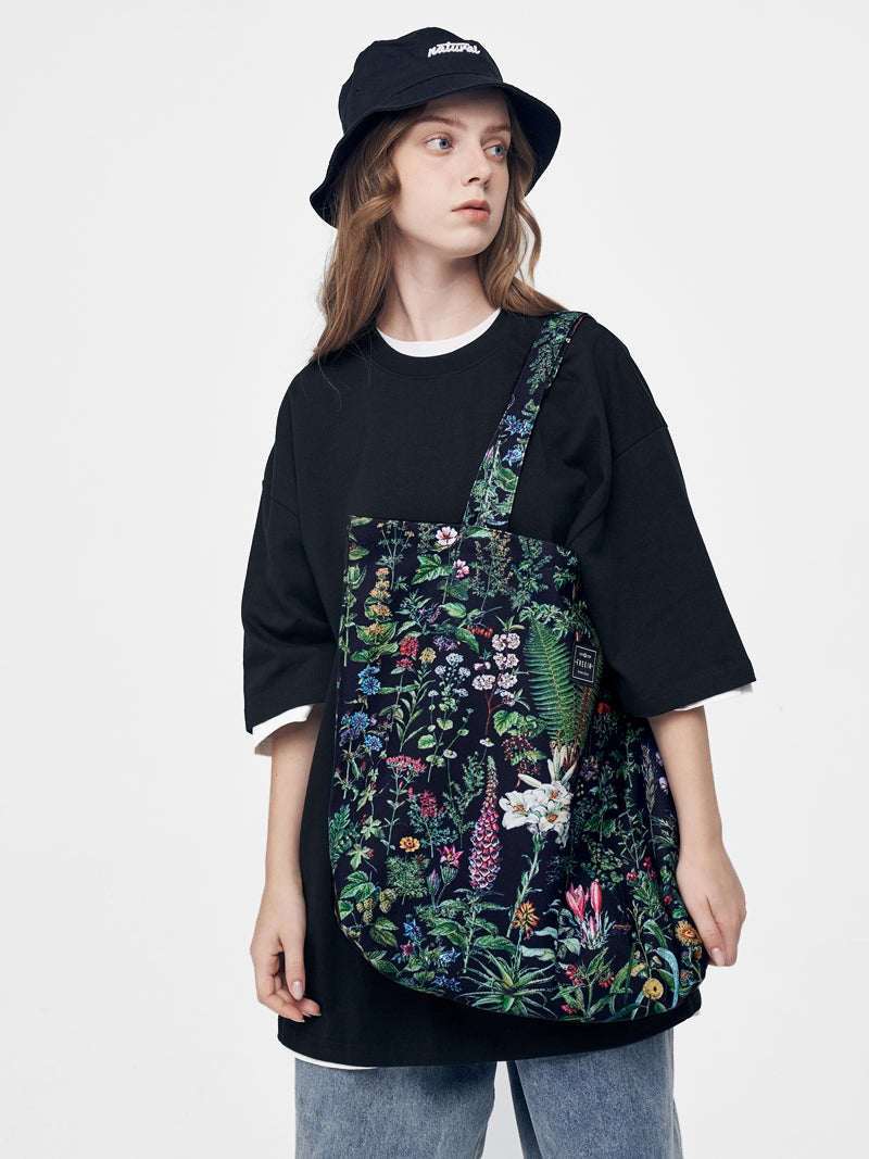 FREEIN flower print canvas bag