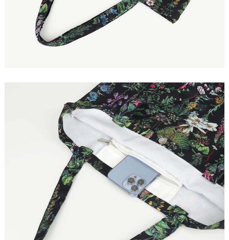 FREEIN flower print canvas bag