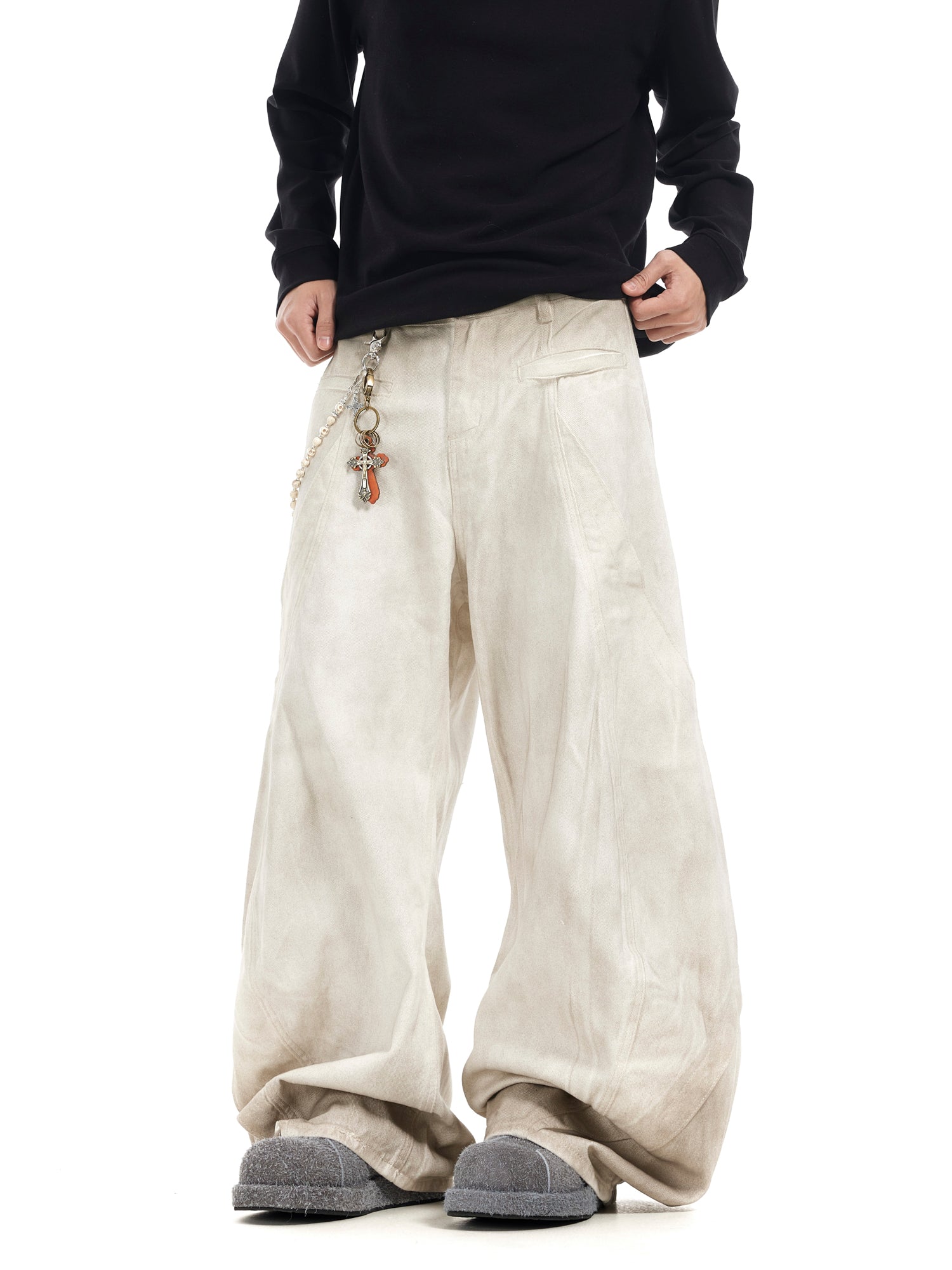 BTSG  Deconstructed Dirty Dirty Scimitar Jeans