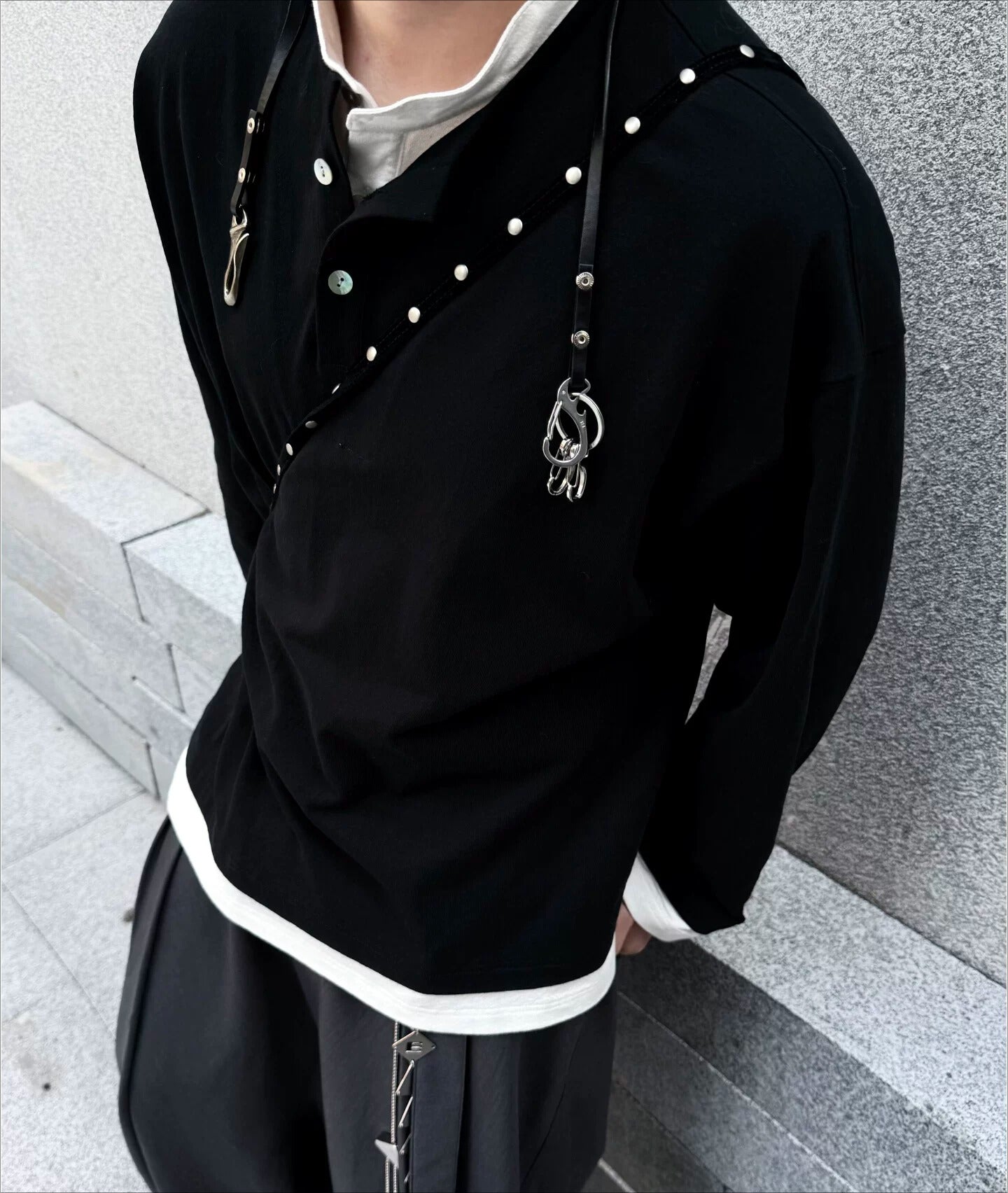 RELABEL Fake Two-piece Color Matching Casual Versatile Long Sleeves
