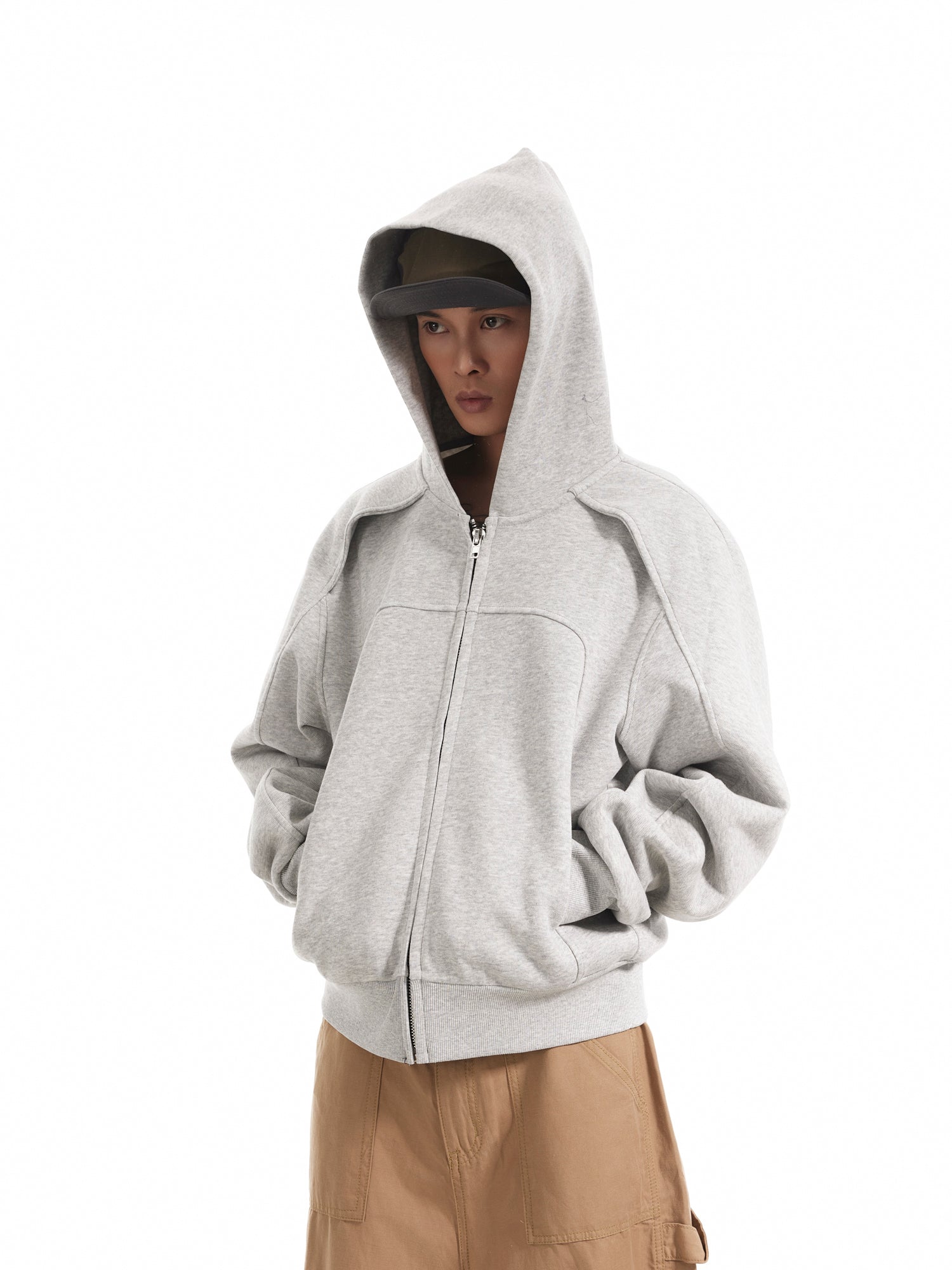 (Clearance) BTSG Deconstructed Cropped Fit Zipper Jacket