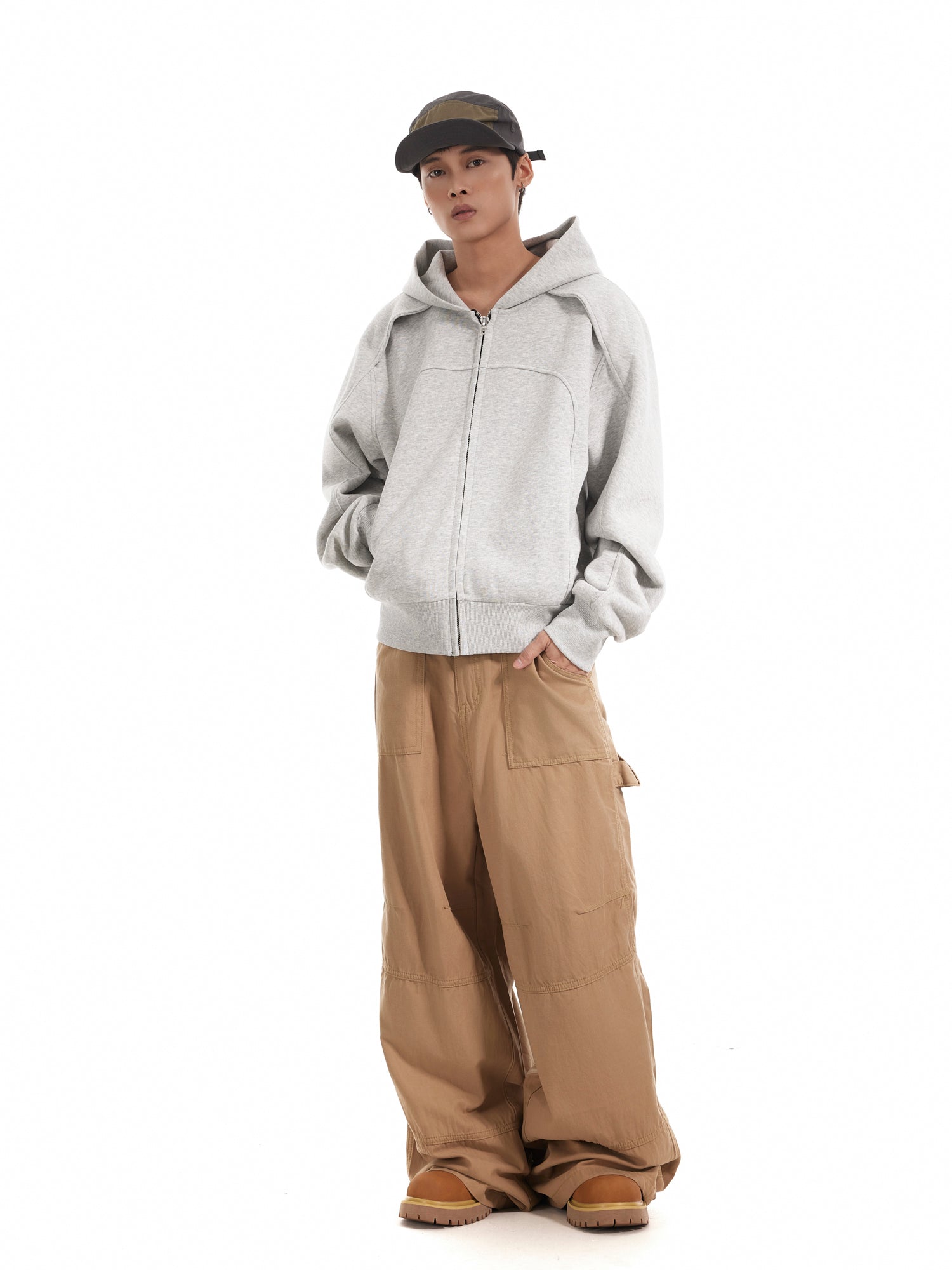 (Clearance) BTSG Deconstructed Cropped Fit Zipper Jacket