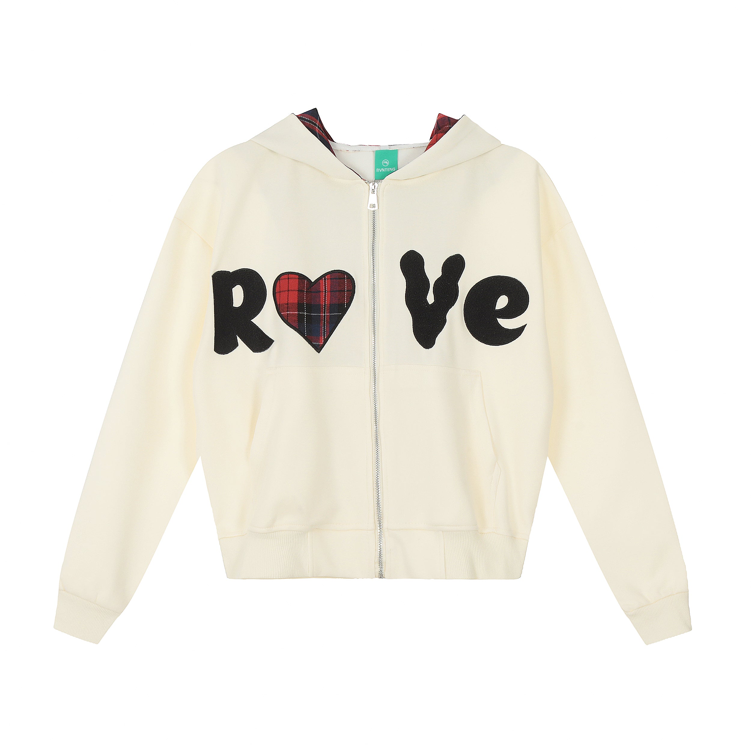 Axis Mundi American Vintage Plaid Heart Cropped Cardigan Jacket