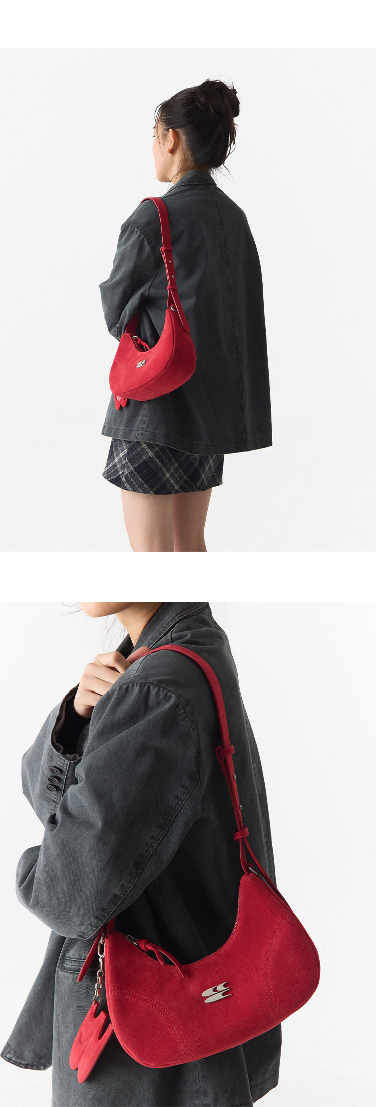 CryingCenter Leopard Velvet Multicolor Crossbody Shoulder Bag with logo pendant