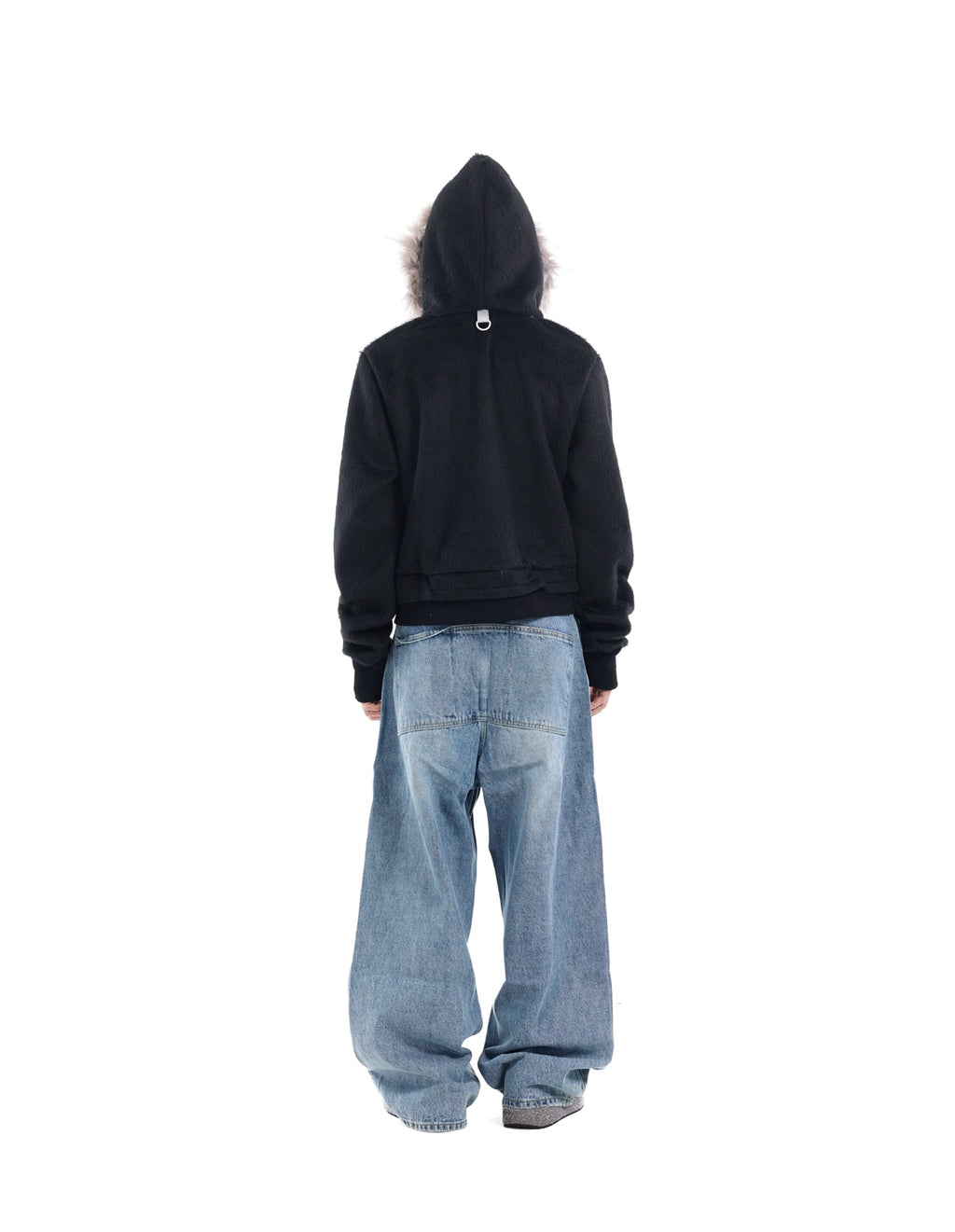 BTSG Double Waist Deconstructed Baggy Jeans