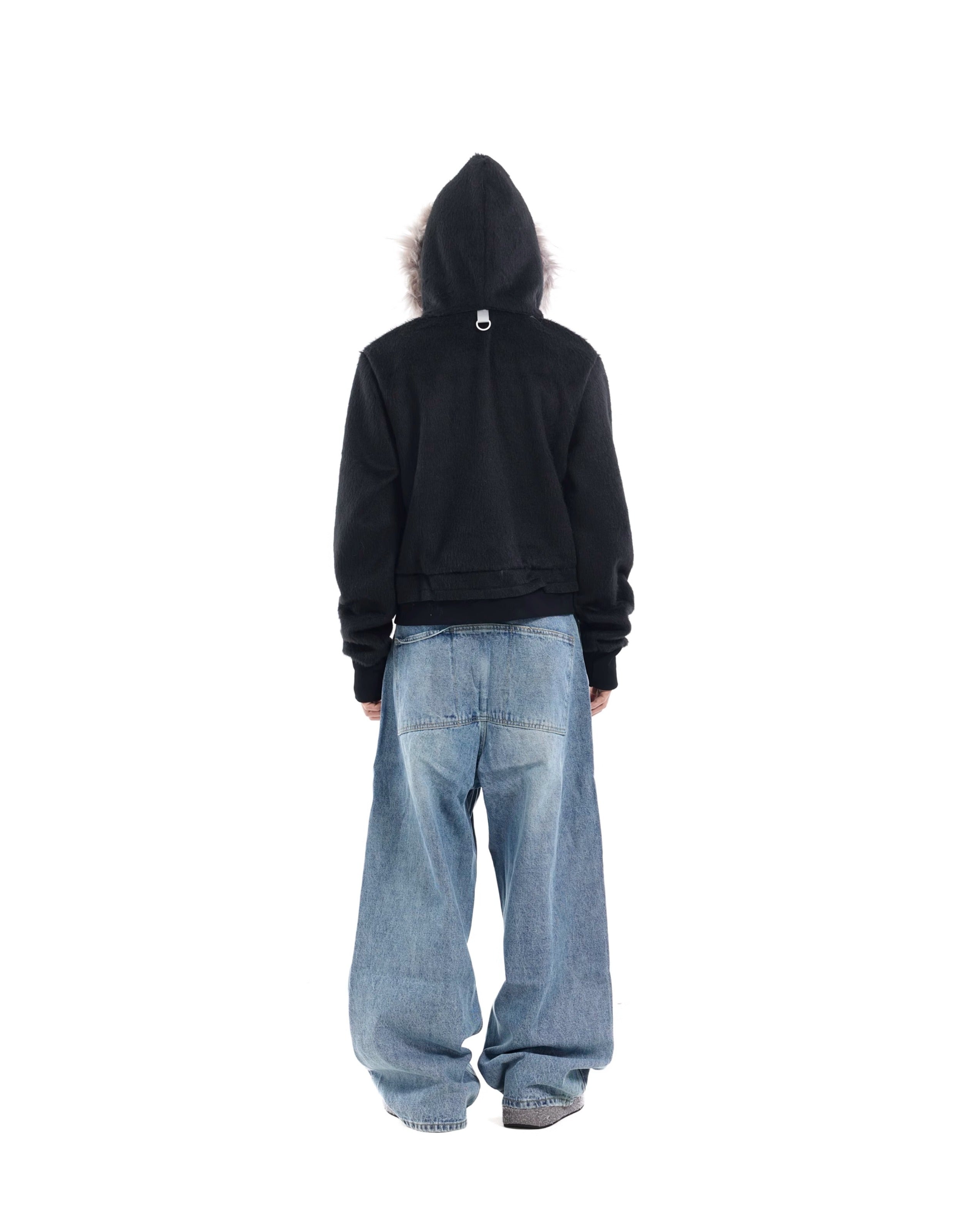 BTSG Double Waist Deconstructed Baggy Jeans