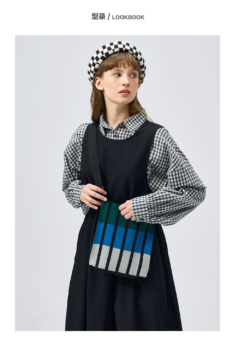 FREEIN Original Knitted Striped Crossbody Bag