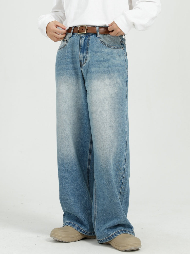 MATCHA STORY Straight-leg loose-fitting Jeans