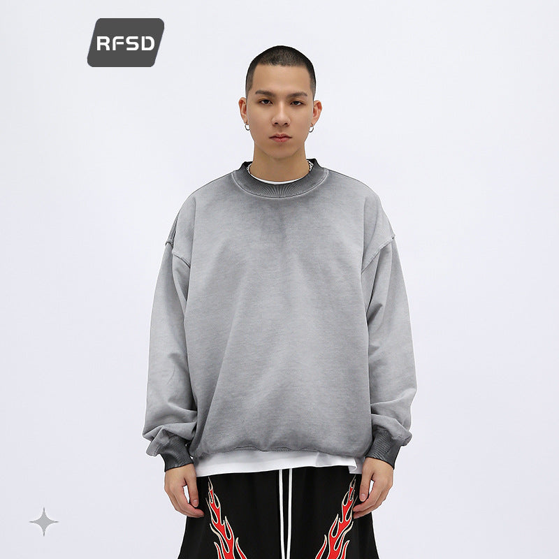 RFSD  New Blockbuster Washed Spray Color Distressed Crewneck Sweatshirt