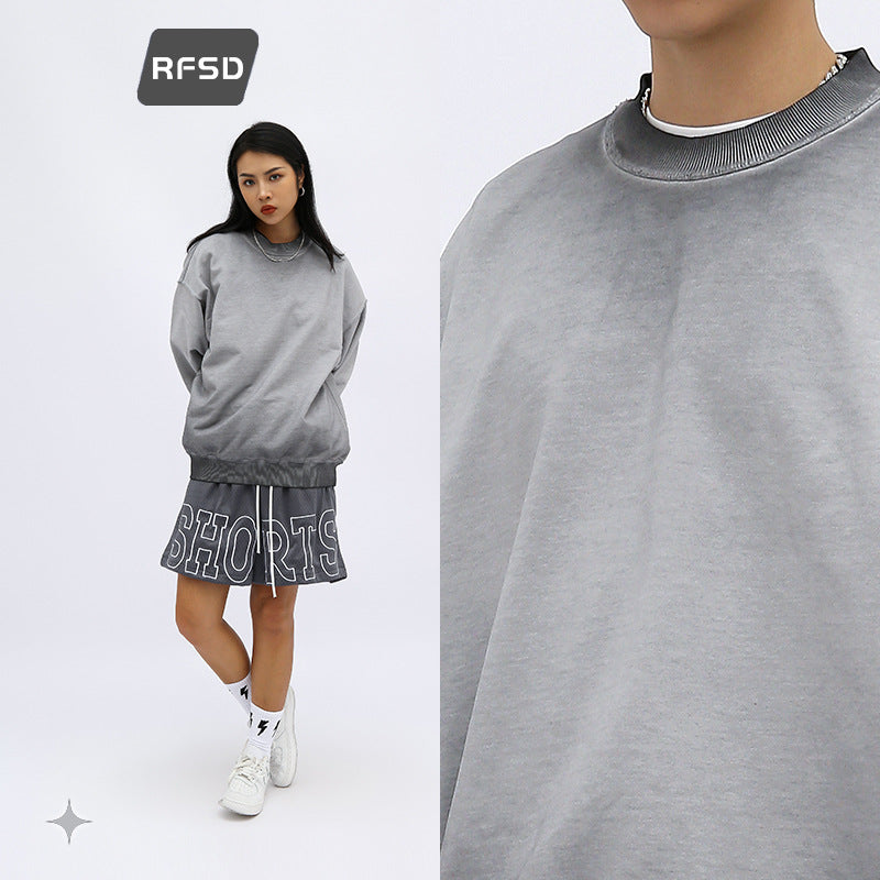 RFSD  New Blockbuster Washed Spray Color Distressed Crewneck Sweatshirt