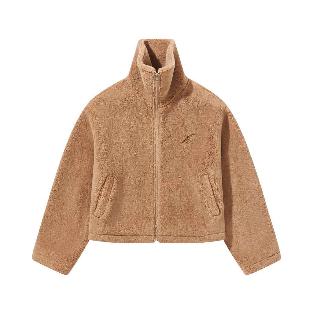 Harshandcruel Cropped Stand Collar Cashmere insulated plush jacket