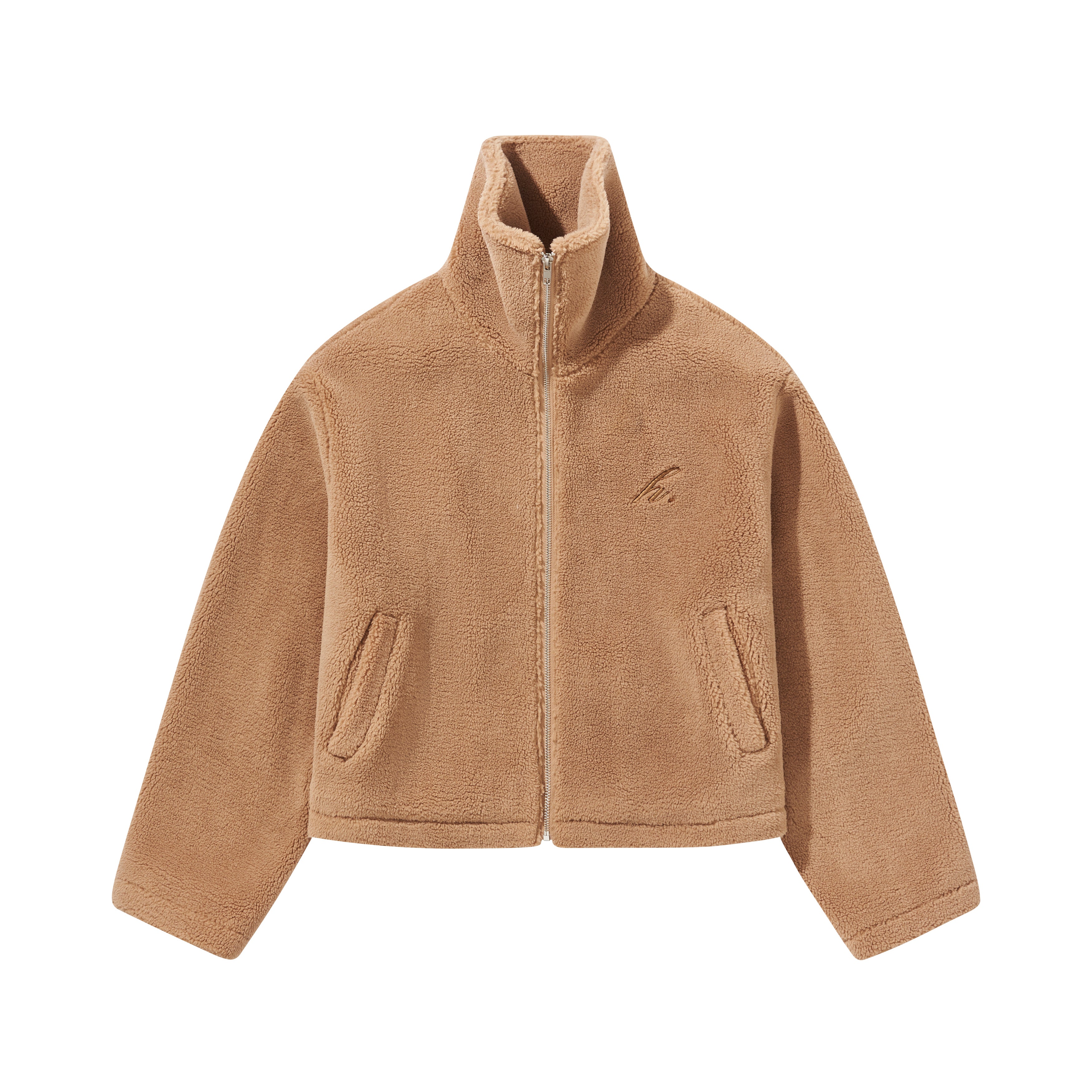 Harshandcruel Cropped Stand Collar Cashmere insulated plush jacket