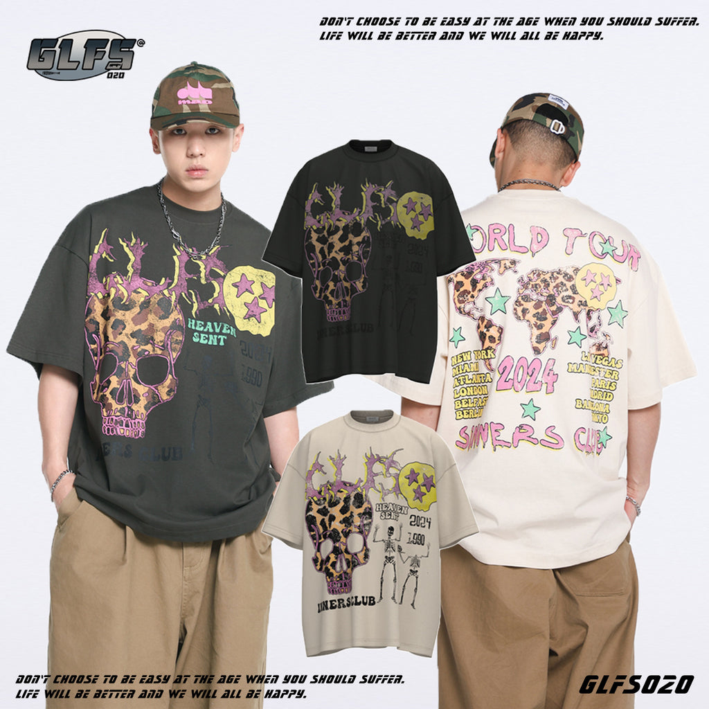 GLFS Skull Fried Street Premium Retro T-Shirt