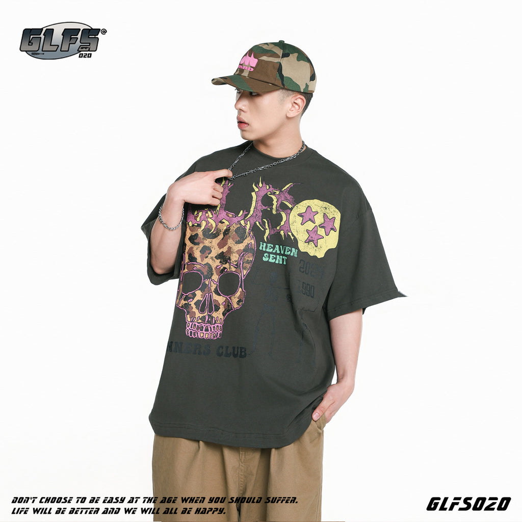 GLFS Skull Fried Street Premium Retro T-Shirt