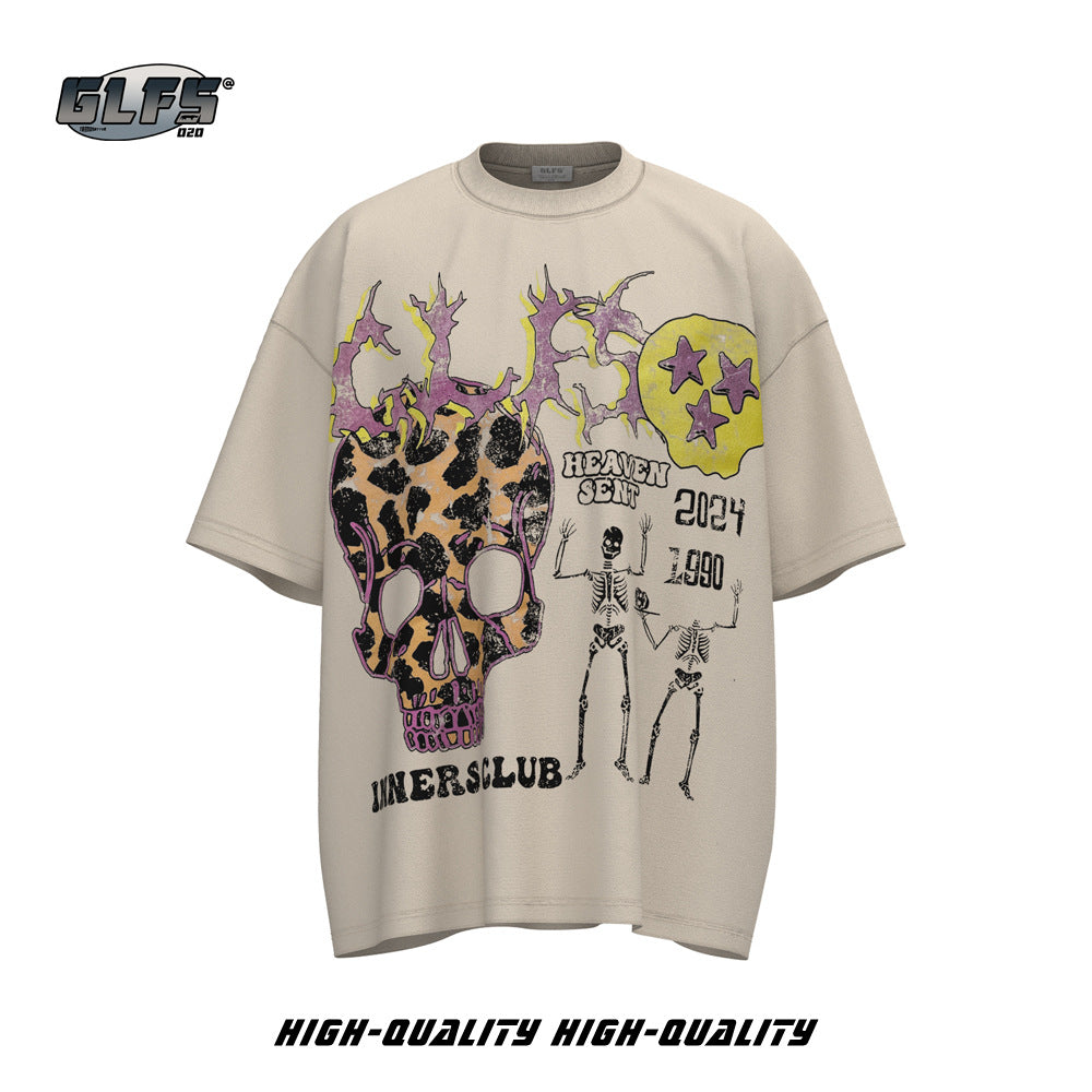 GLFS Skull Fried Street Premium Retro T-Shirt