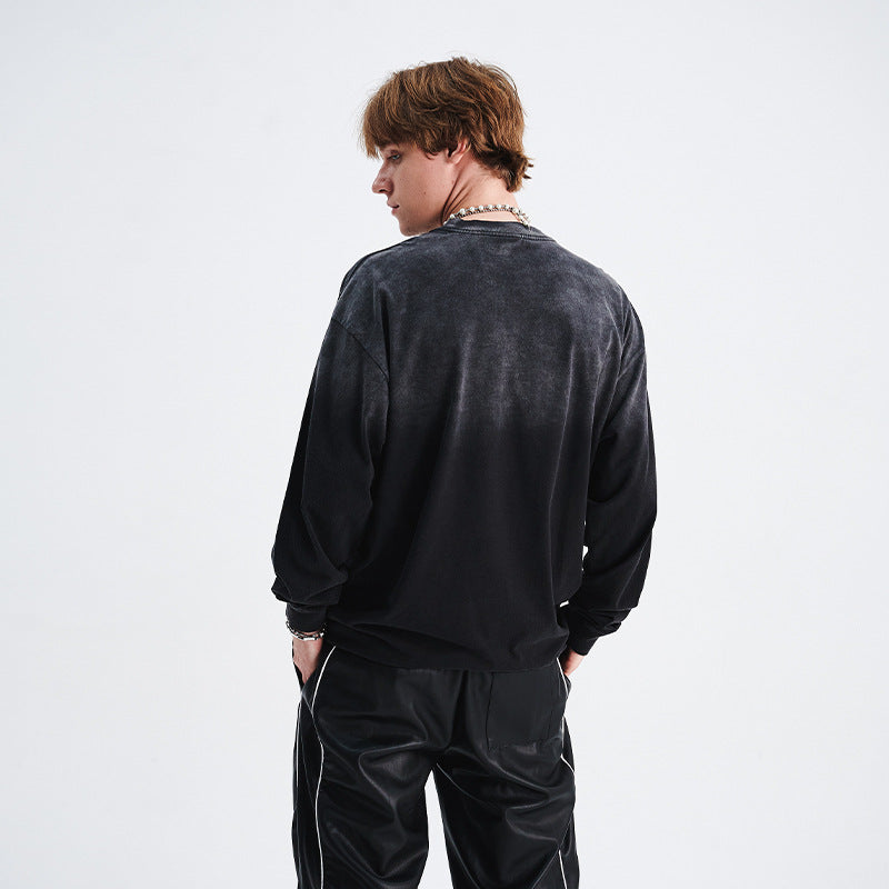 "Clearance" Lawfoo Distressed ON79 loose long sleeve Tee