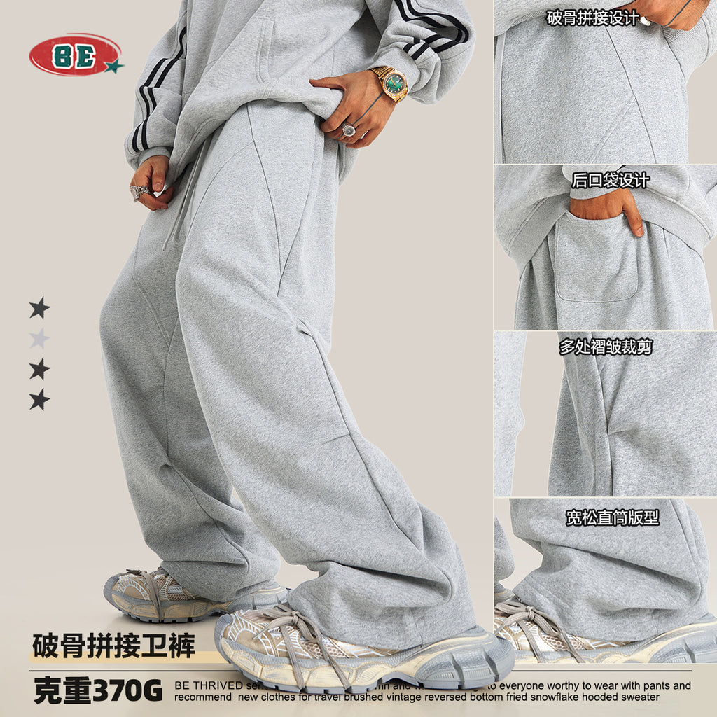 BE Washed Sliced Knitted Sweatpants