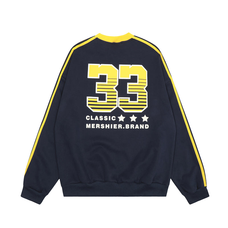 Mershier American Retro Sports Crew Neck Sweatshirt