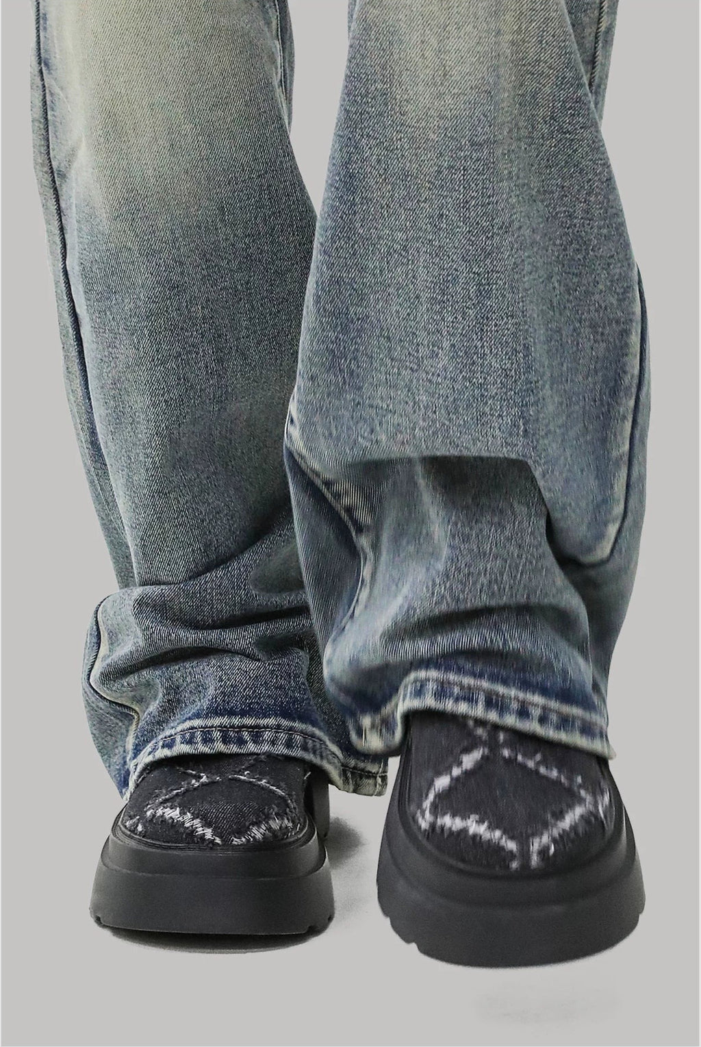 HANQIAORJI Old and Destructive Style Personalized Platform Casual Board Shoes