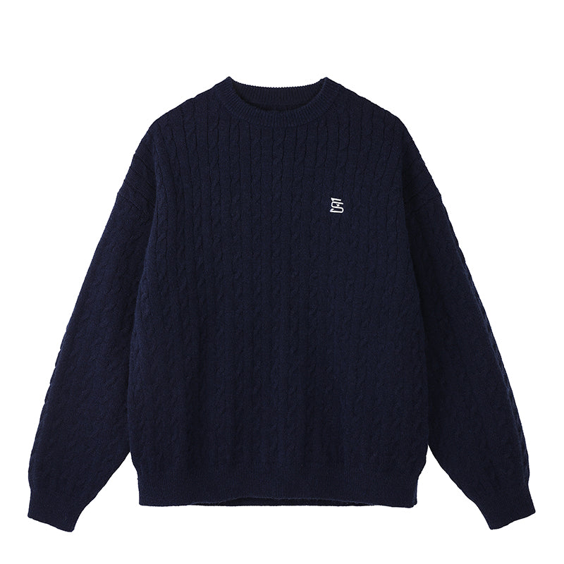 Matcha Story twist loose red sweater