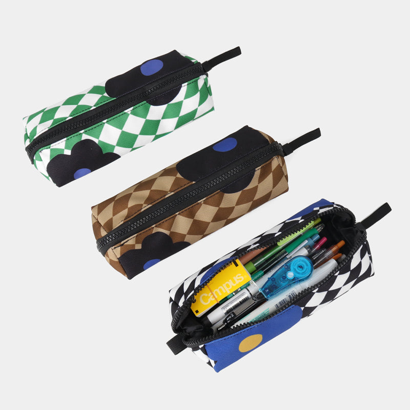 FREEIN checkerboard flower print pencil case