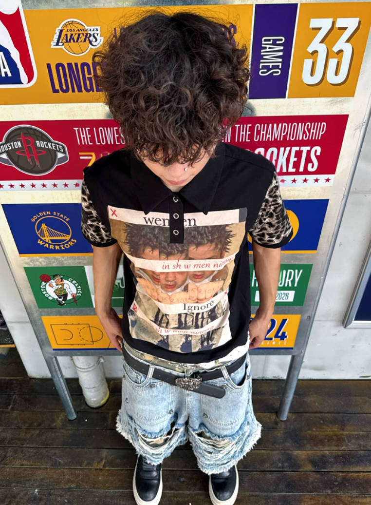 TZ Killer Leopard Print Sleeve POLO Versatile Tee