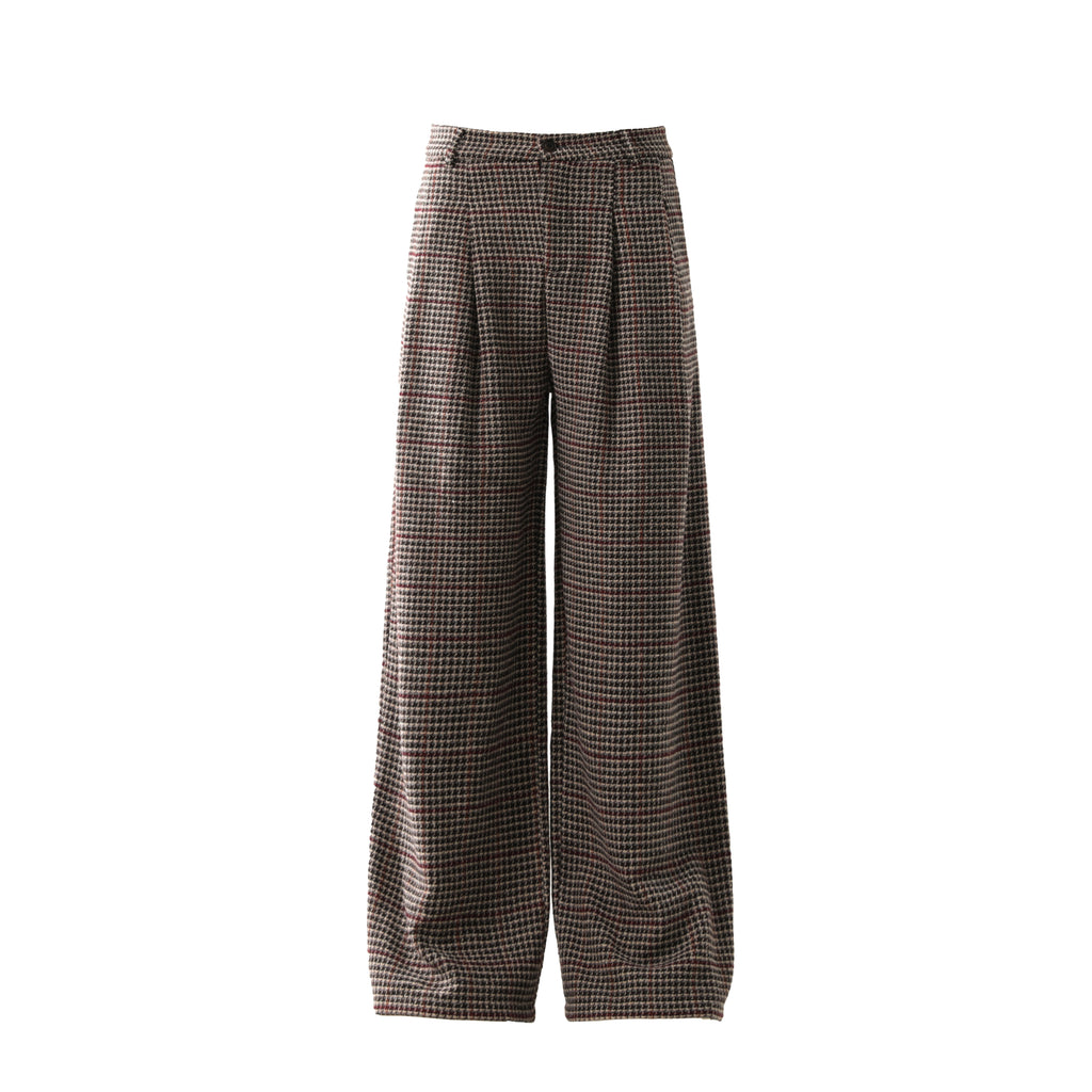 BTSG Houndstooth wool tweed slack Pants