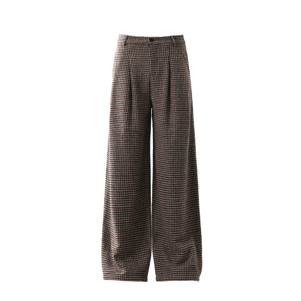 BTSG Houndstooth wool tweed slack Pants