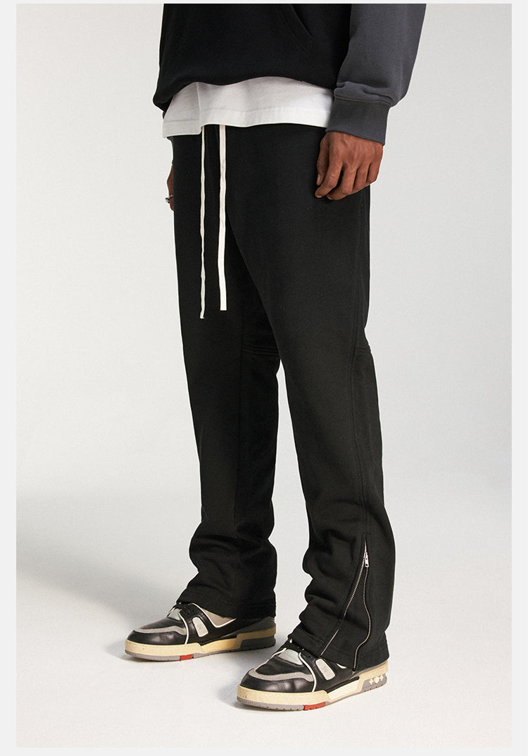 DICETINY zipper-cut split deconstructed sweatpants