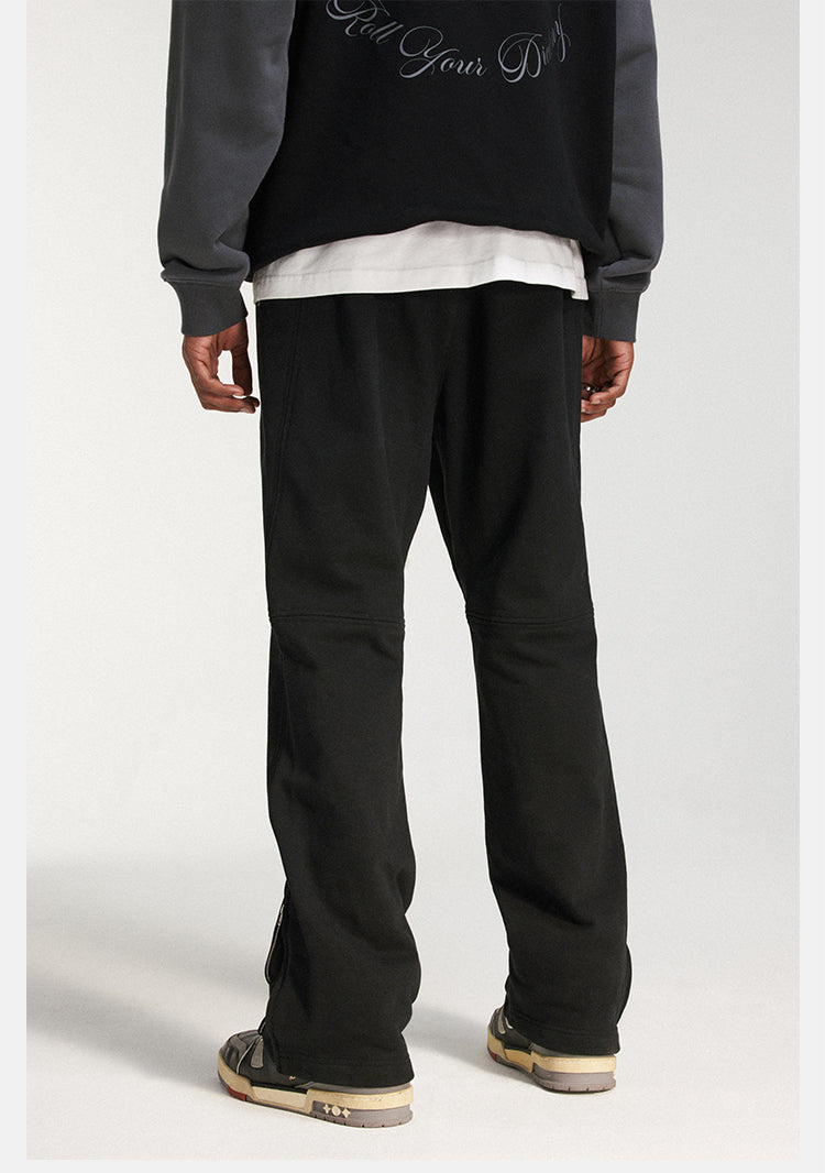 DICETINY zipper-cut split deconstructed sweatpants
