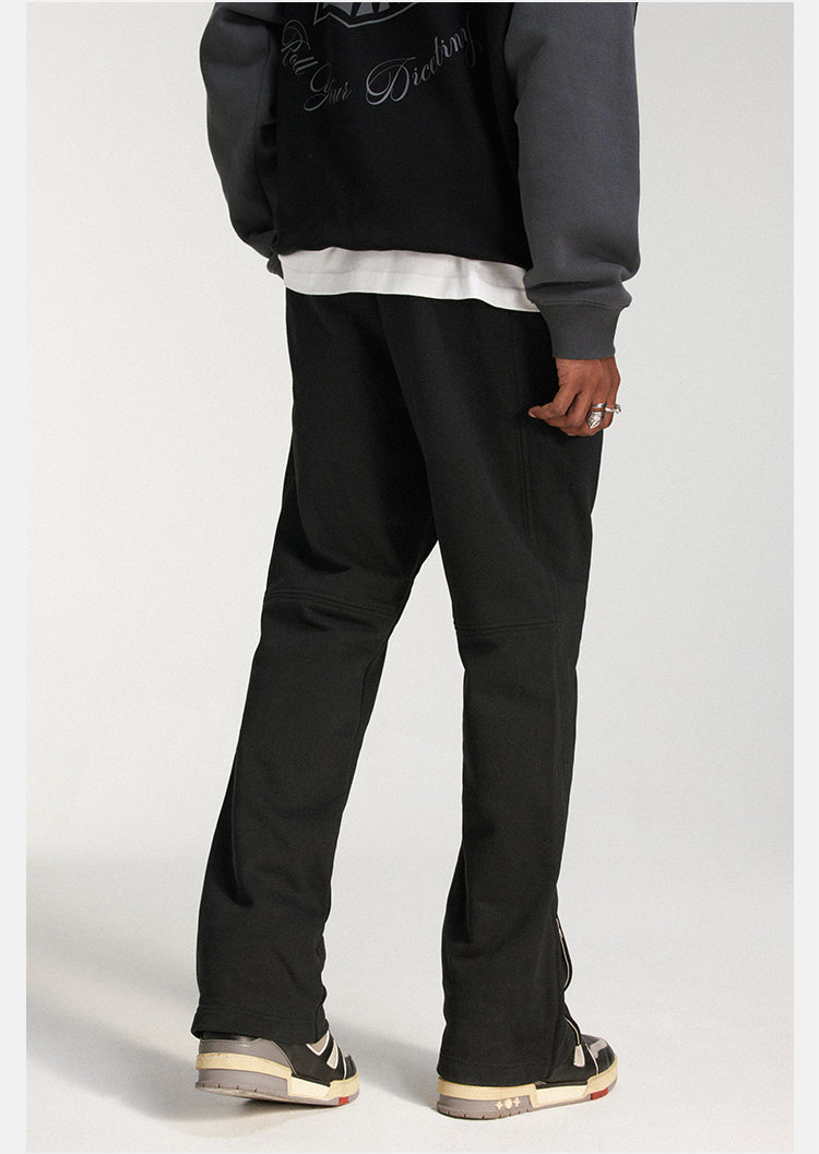 DICETINY zipper-cut split deconstructed sweatpants