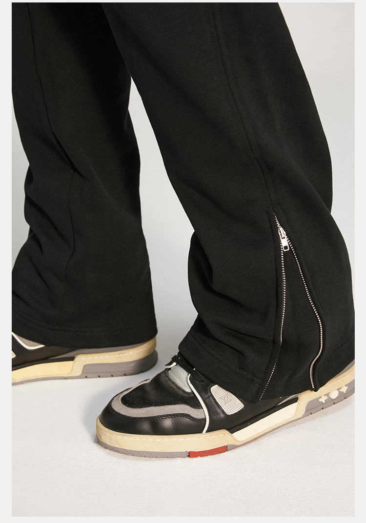 DICETINY zipper-cut split deconstructed sweatpants