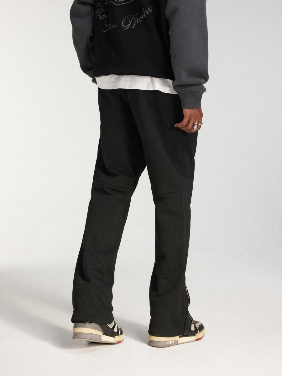 DICETINY zipper-cut split deconstructed sweatpants