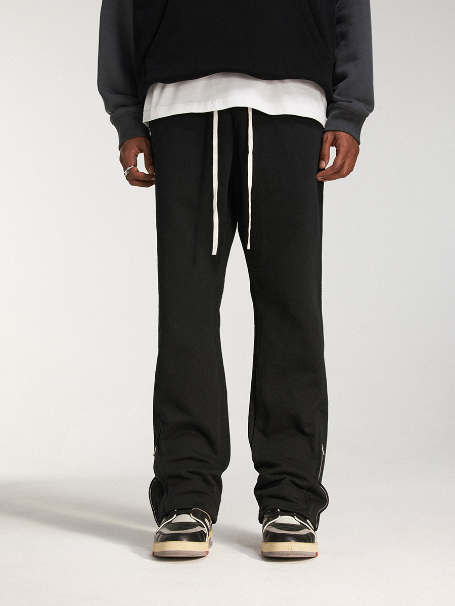 DICETINY zipper-cut split deconstructed sweatpants