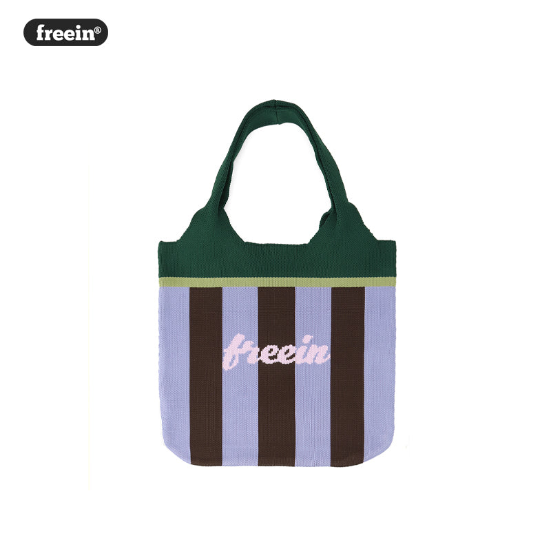 FREEIN original color-block striped knit bag