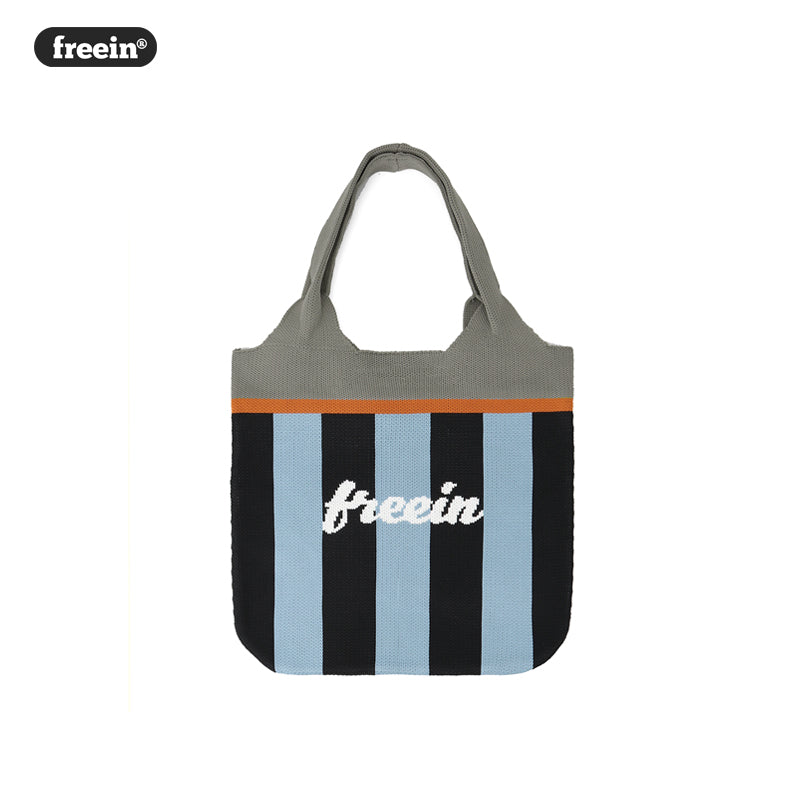 FREEIN original color-block striped knit bag